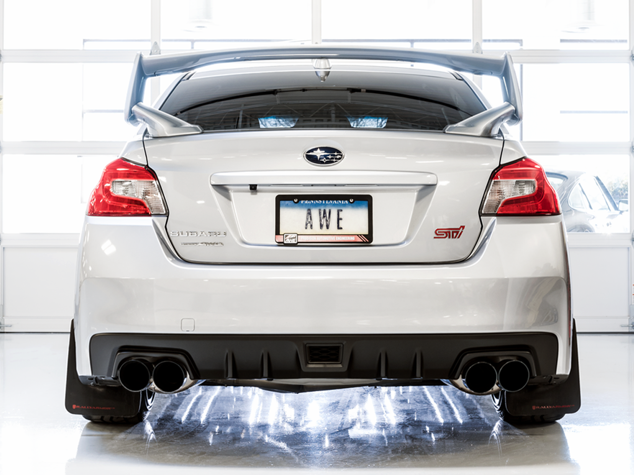 AWE Tuning Touring Edition Exhaust for VA STI / GV WRX / GV STI Sedan - Diamond Black Quad Tips (102mm)