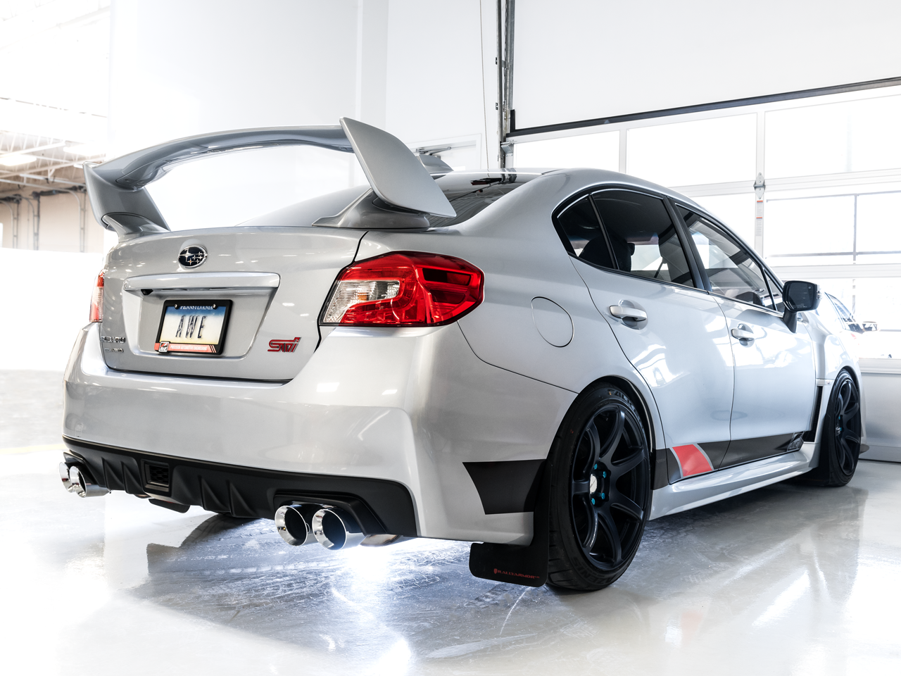 AWE Tuning Touring Edition Exhaust for VA STI / GV WRX / GV STI Sedan - Chrome Silver Quad Tips (102mm)