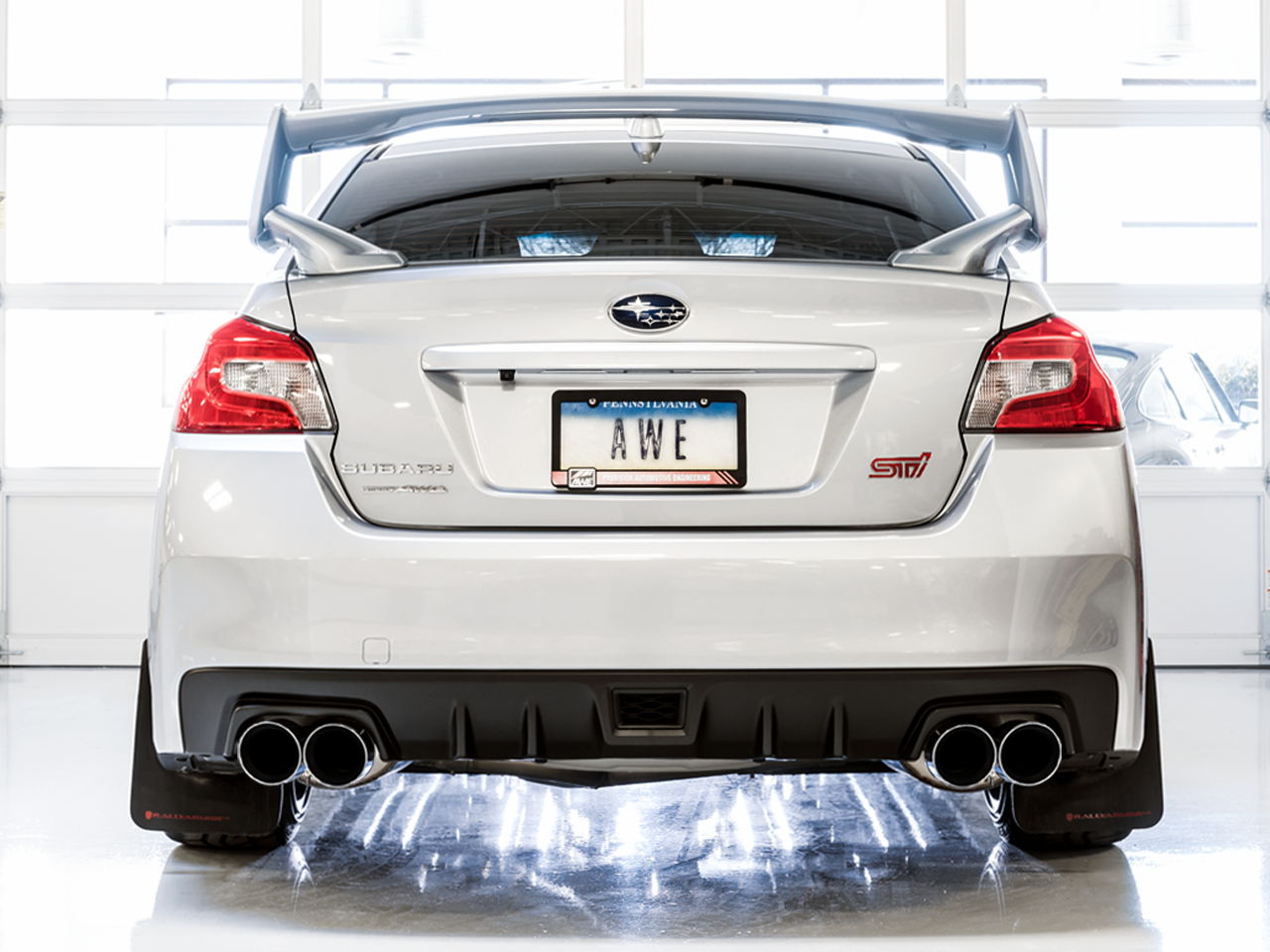 AWE Tuning Touring Edition Exhaust for VA STI / GV WRX / GV STI Sedan - Chrome Silver Quad Tips (102mm)