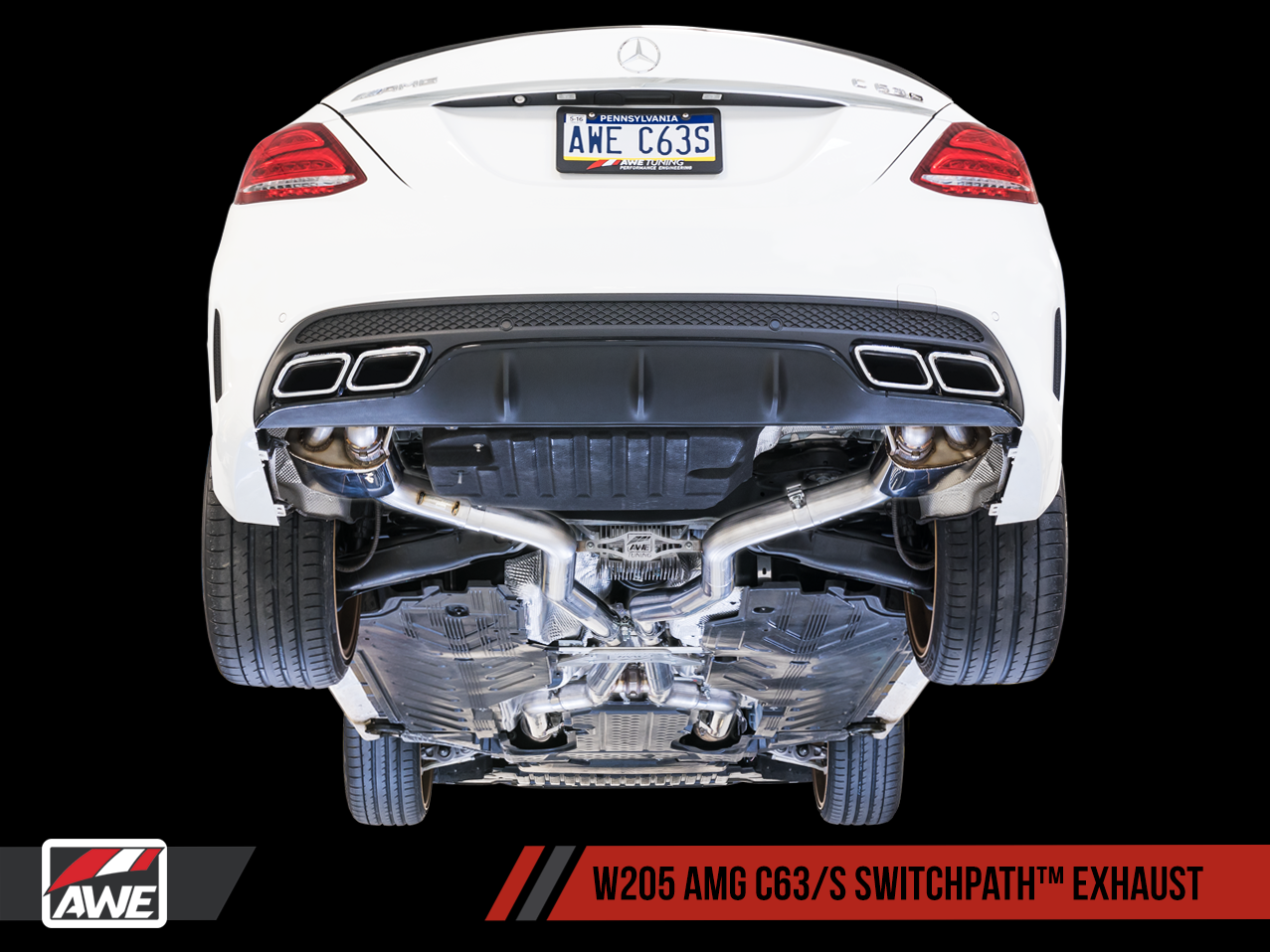 AWE Tuning SwitchPath Exhaust System for Mercedes-Benz W205 AMG C63/S Sedan - Dynamic Performance Exhaust cars (no tips)