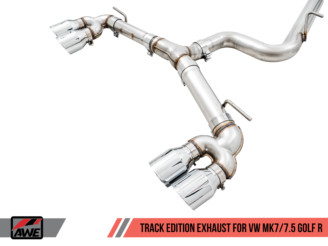 AWE Tuning Track Edition Exhaust for MK7.5 Golf R - Chrome Silver Tips, 102mm