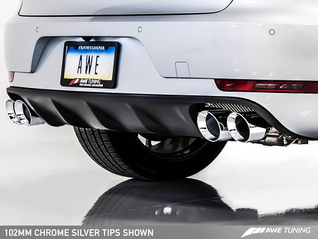 AWE Tuning Track Edition Exhaust System for Porsche Macan S / GTS / Turbo - Chrome Silver 102mm Tips