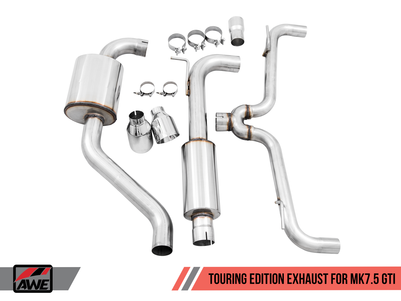 AWE Tuning Touring Edition Exhaust for VW MK7.5 GTI - Chrome Silver Tips