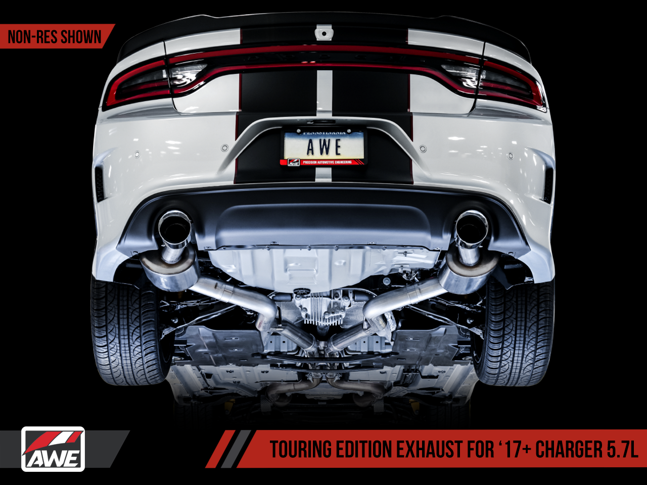 AWE Tuning Touring Edition Exhaust for 17+ Charger 5.7 - Non-Resonated - Chrome Silver Tips