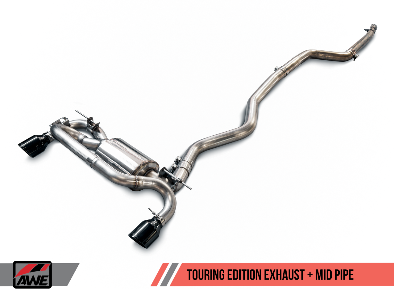 AWE Tuning Touring Edition Axle-back Exhaust for BMW F22 M235i / M240i - Diamond Black Tips (102mm)