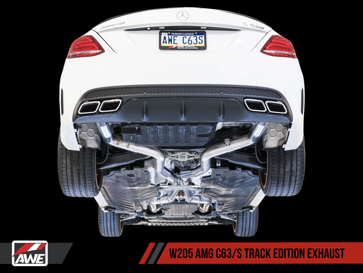 AWE Tuning Track Edition Exhaust System for Mercedes-Benz W205 AMG C63/S Sedan (no tips)
