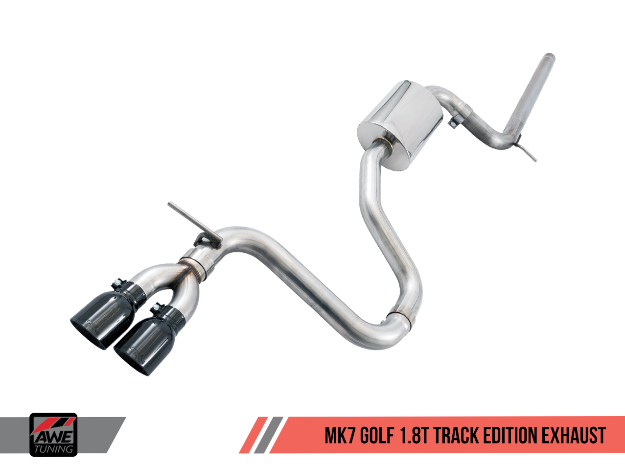AWE Tuning Track Edition Exhaust for VW MK7 Golf 1.8T - Chrome Silver Tips (90mm)