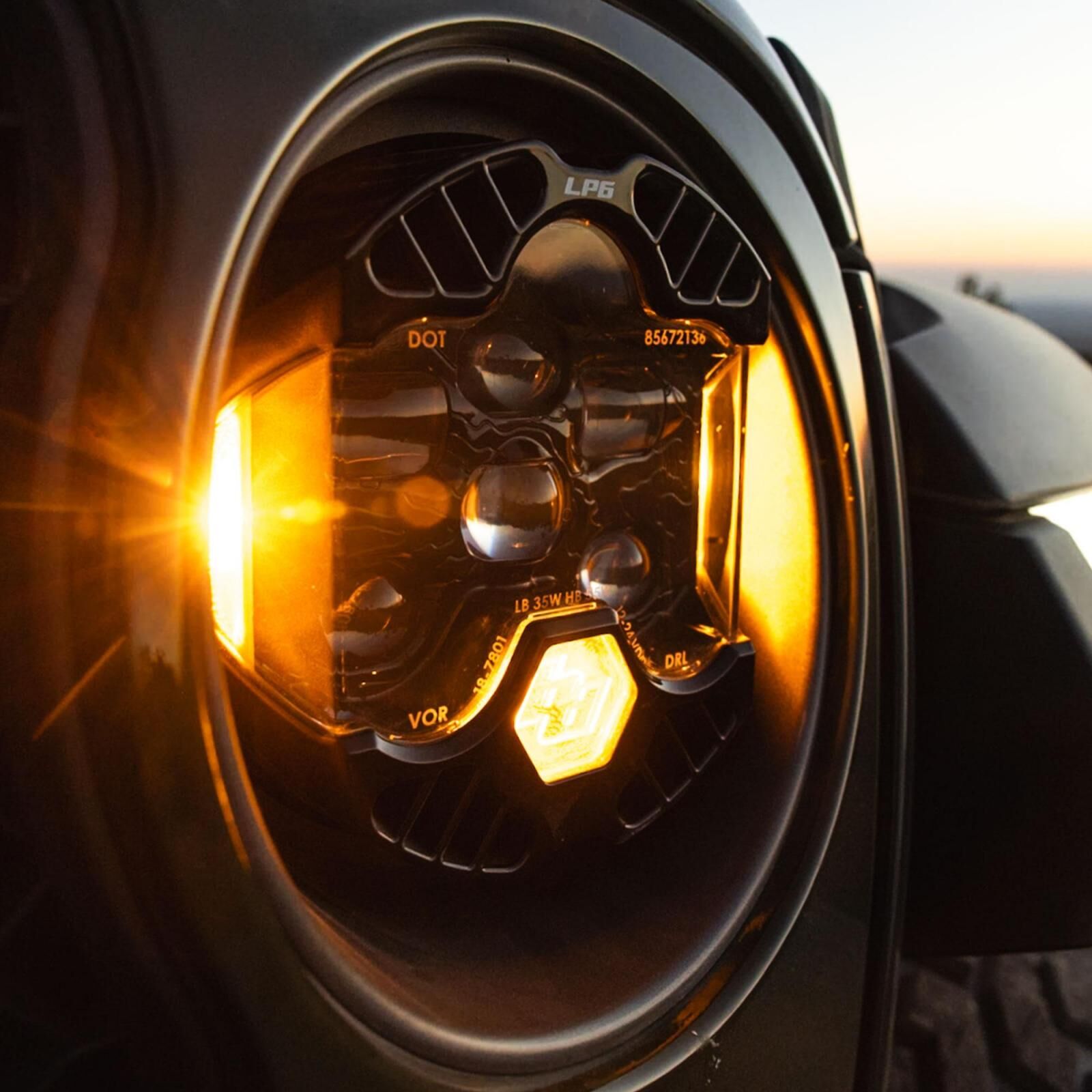 DOT LP6 LED Headlight Replacement Universal (Amber) by Baja Designs