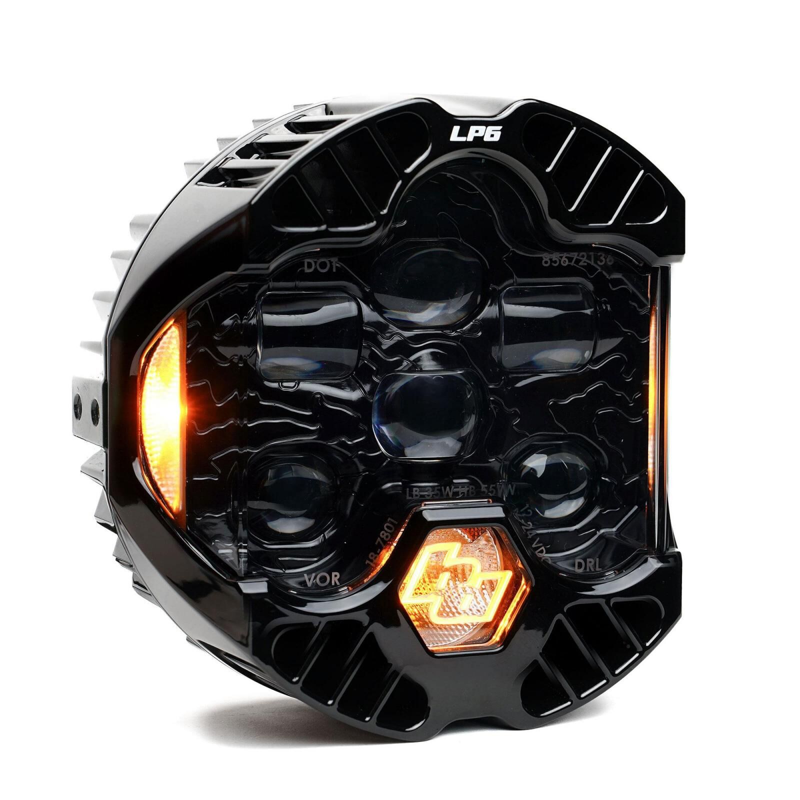 DOT LP6 LED Headlight Replacement Universal (Amber) by Baja Designs - 18-0002