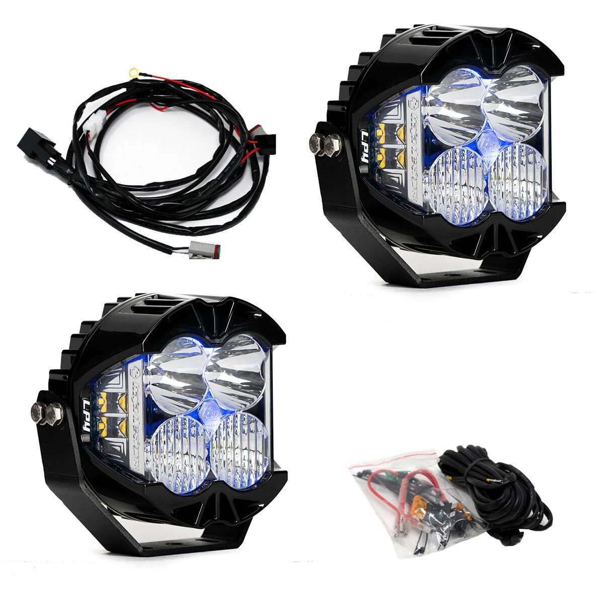 LP4 Pro LED Auxiliary Light Pod Pair Light Pattern Driving/Combo Blue Backlight by Baja Designs - 297815