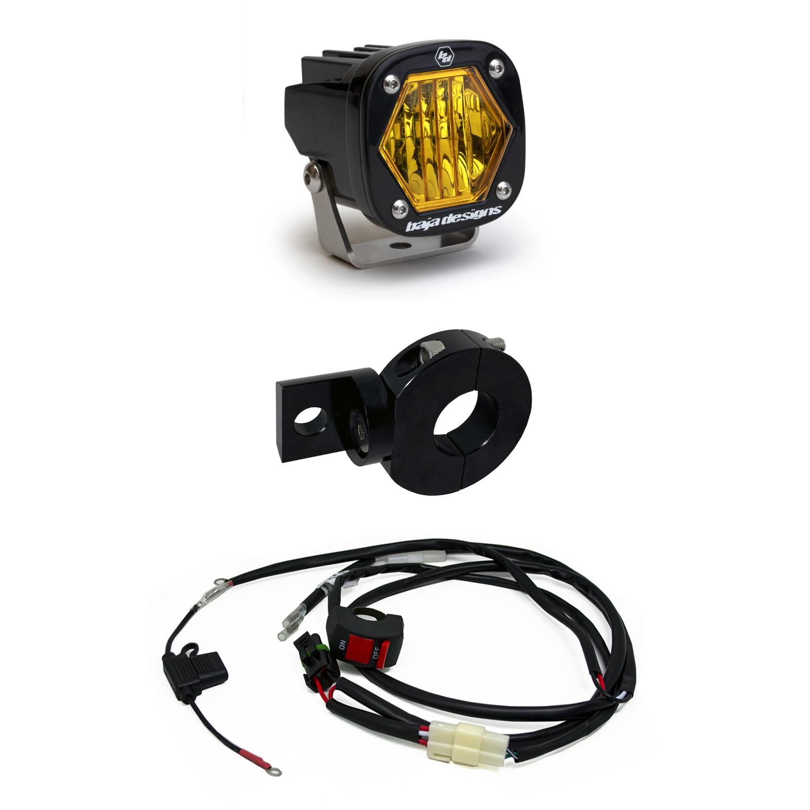 Electric Start Pit Bike S1 Moto Kit Baja Amber Wide Cornering by Baja Designs - 387003