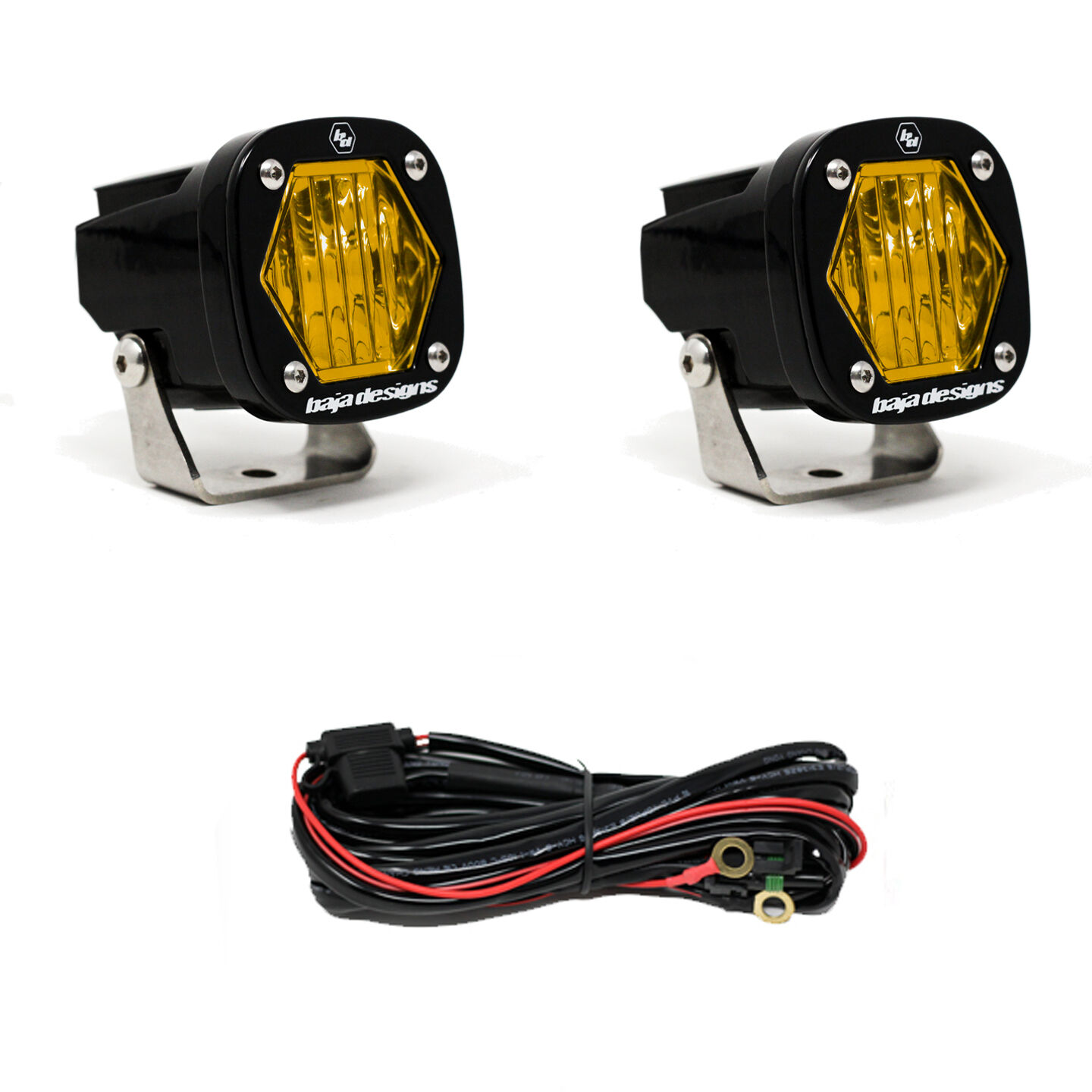 S1 Baja Amber Wide Cornering LED Light with Mounting Bracket Pair by Baja Designs - 387815