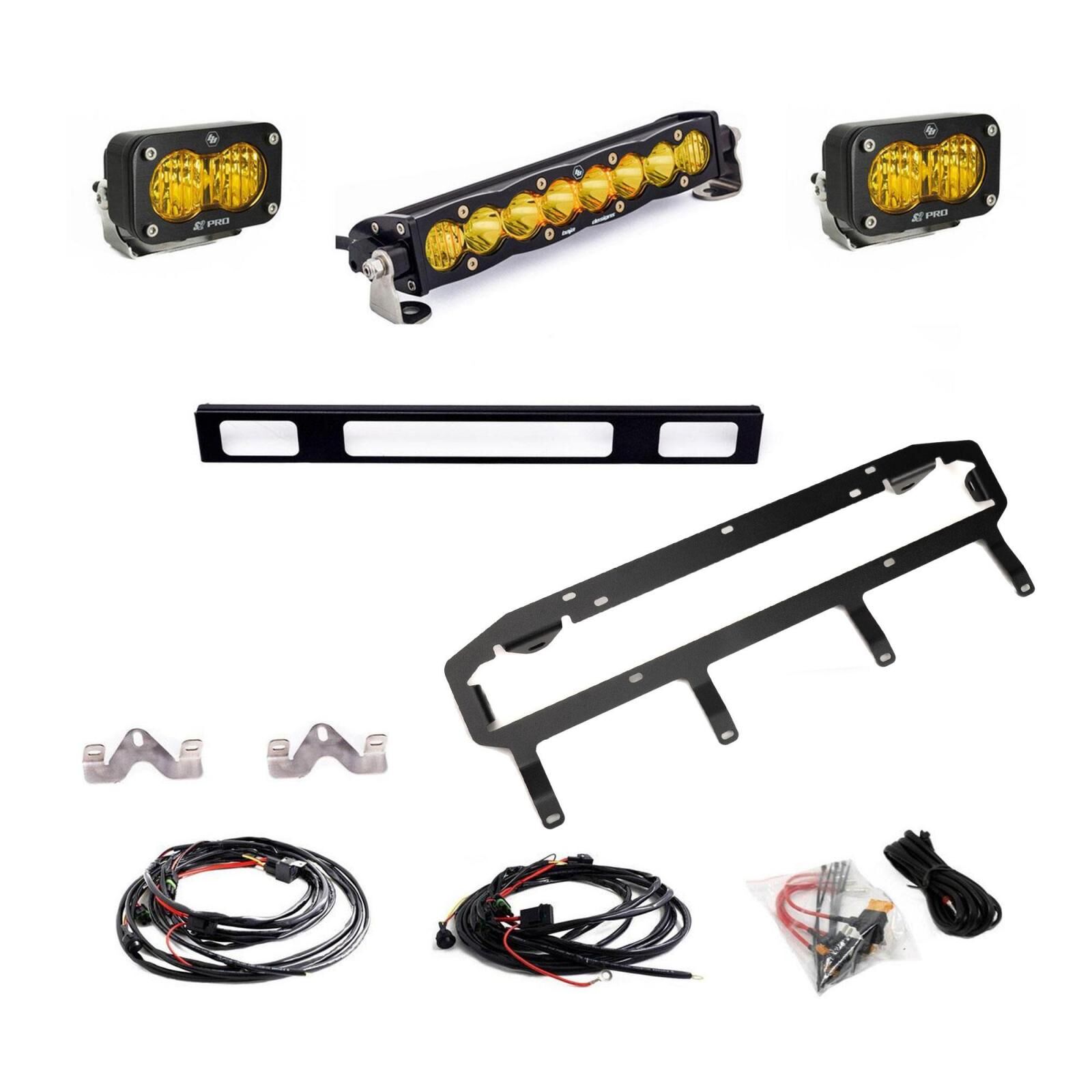 S8 10 Inch S2 Pro Grille Light Replacement Kit 2025-On Toyota 4Runner TRD Pro Baja Amber by Baja Designs - 44-8294