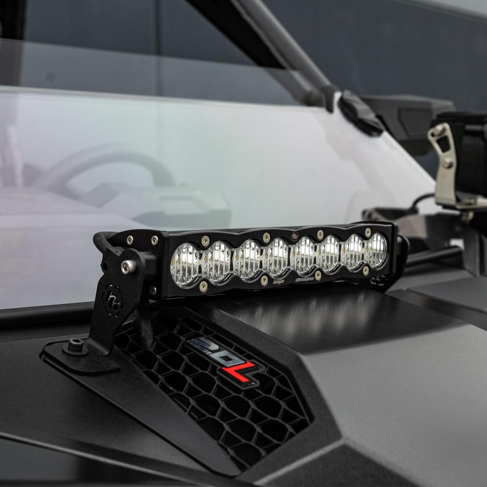 S8 10 Inch Light Bar Hood Mount Kit Polaris 2025 RZR ProR; ProS; ProXP, Clear by Baja Designs