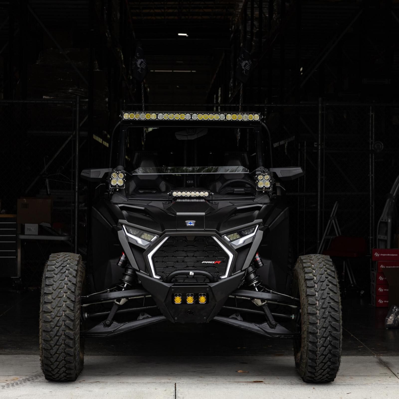 S8 10 Inch Light Bar Hood Mount Kit Polaris 2025 RZR ProR; ProS; ProXP, Clear by Baja Designs
