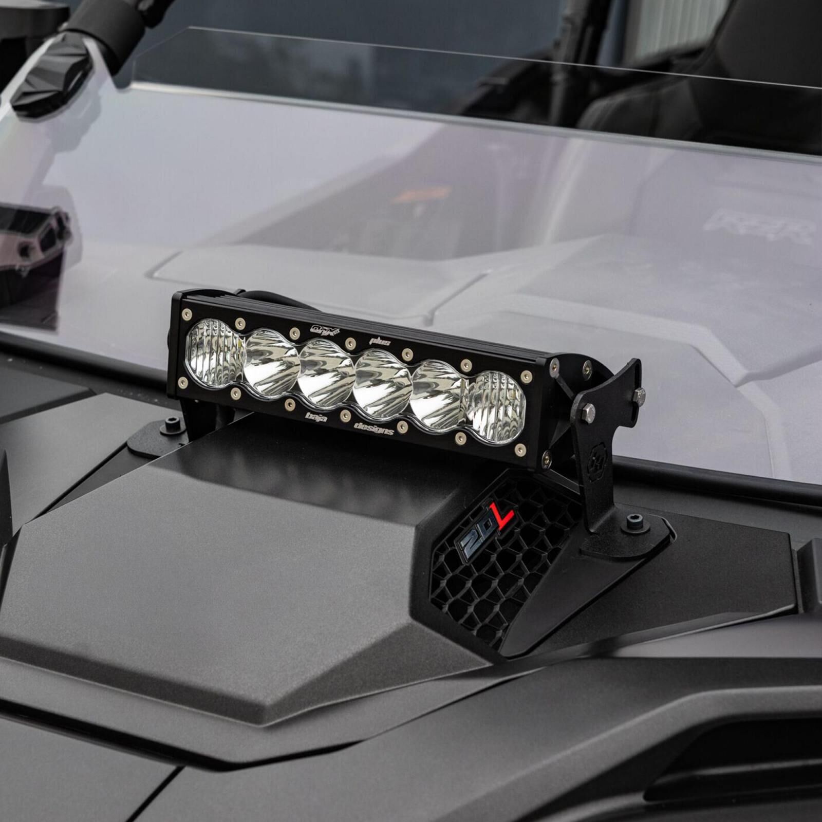 OnX6+ 10 Inch Light Bar Hood Mount Kit Polaris 2025 RZR ProR; ProS; ProXP, Clear by Baja Designs