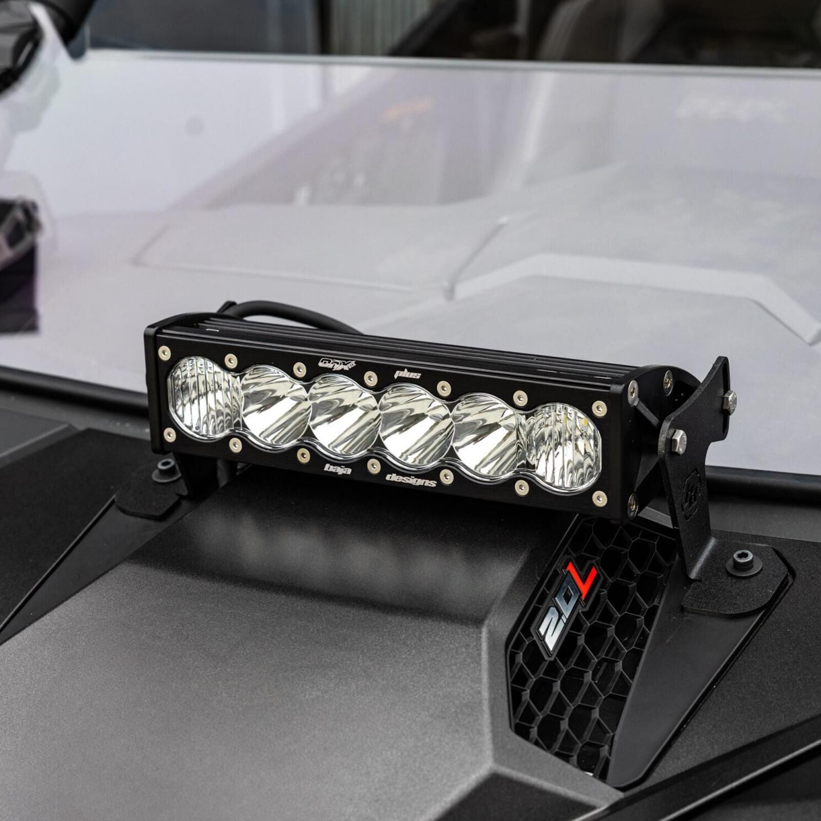 OnX6+ 10 Inch Light Bar Hood Mount Kit Polaris 2025 RZR ProR; ProS; ProXP, Clear by Baja Designs