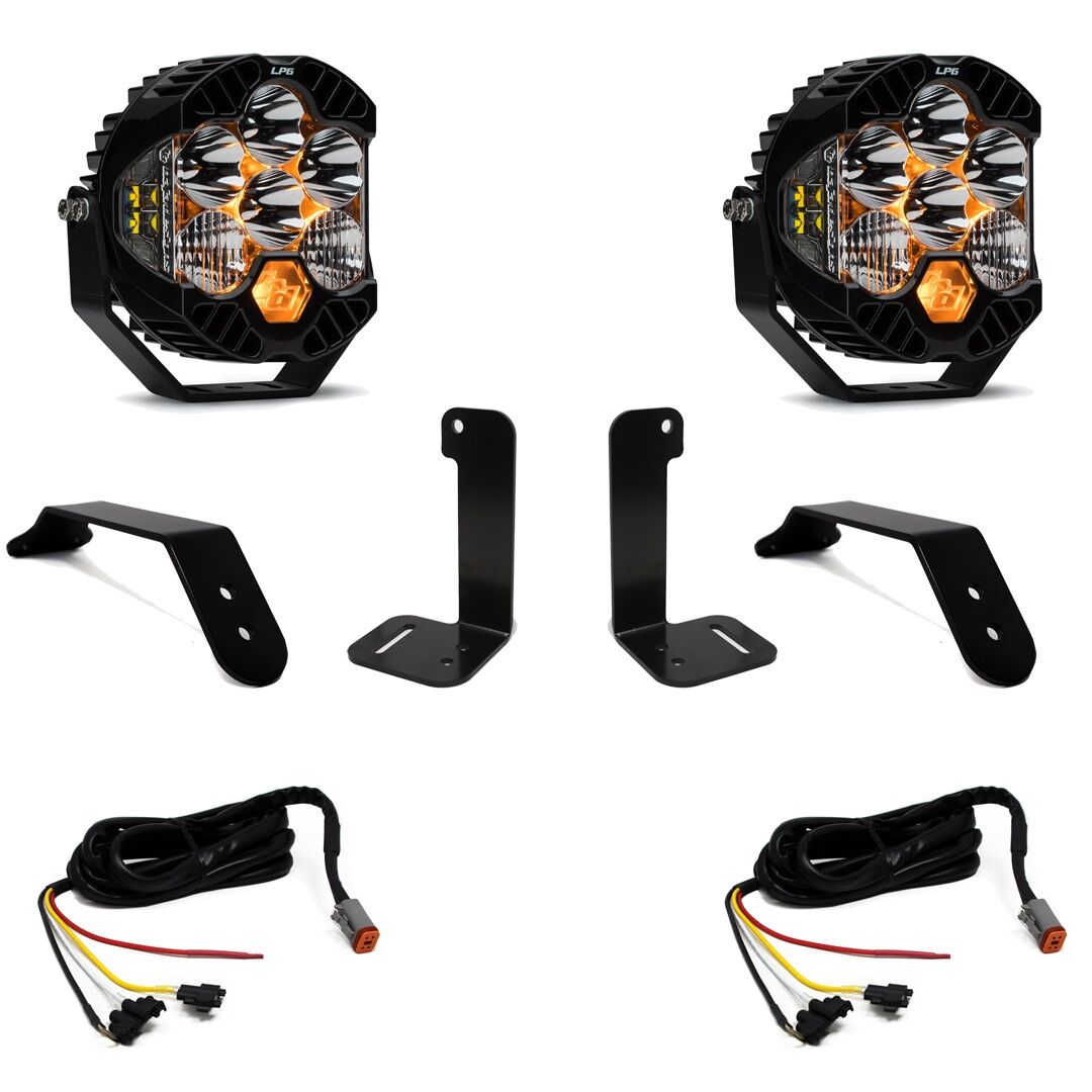 Jeep JL/JT Dual LP6 Auxiliary Light Kit w/Upfitter by Baja Designs - 447659UP
