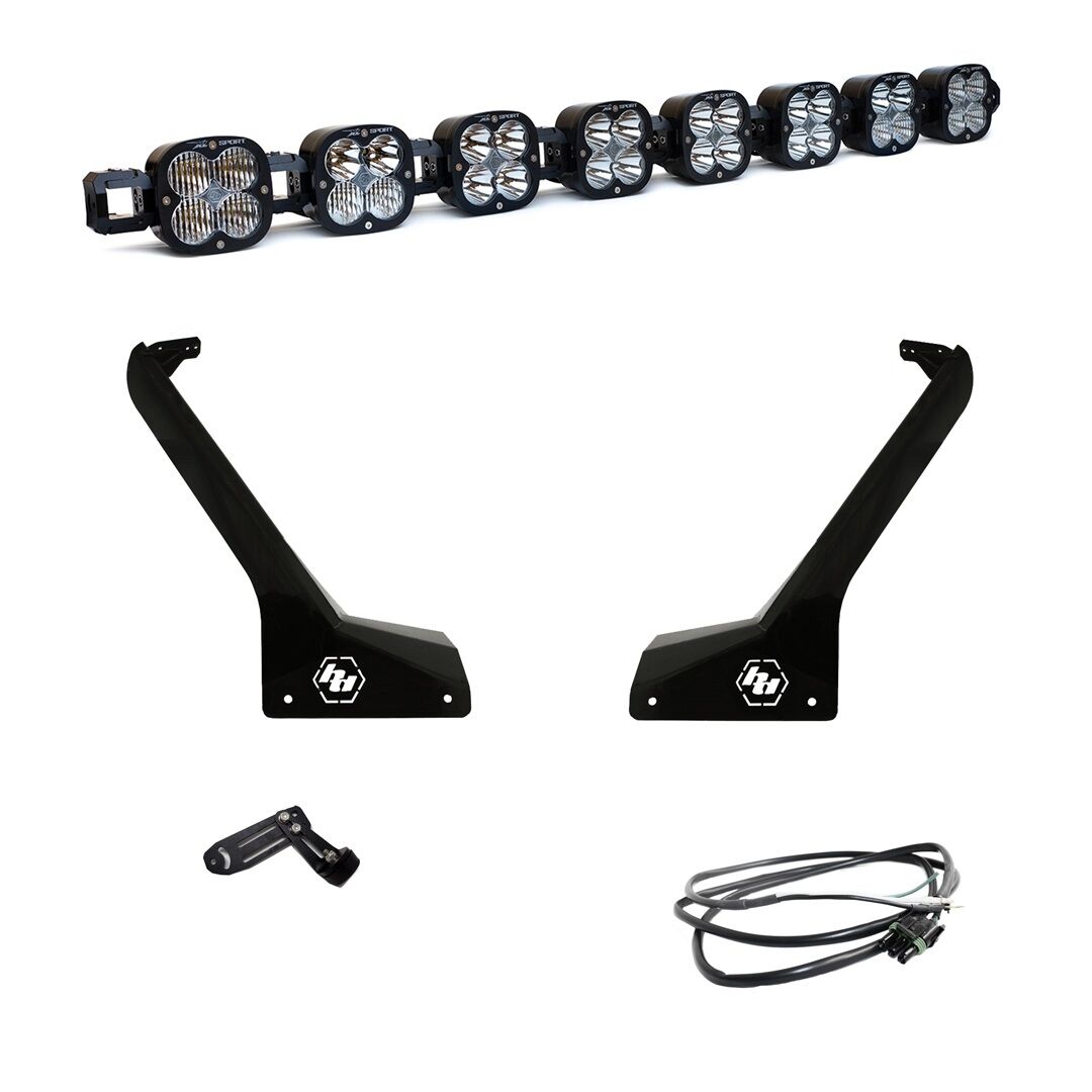 Jeep JL/JT Roof Bar LED Light Kit 8 XL Linkable w/Upfitter by Baja Designs - 447664UP