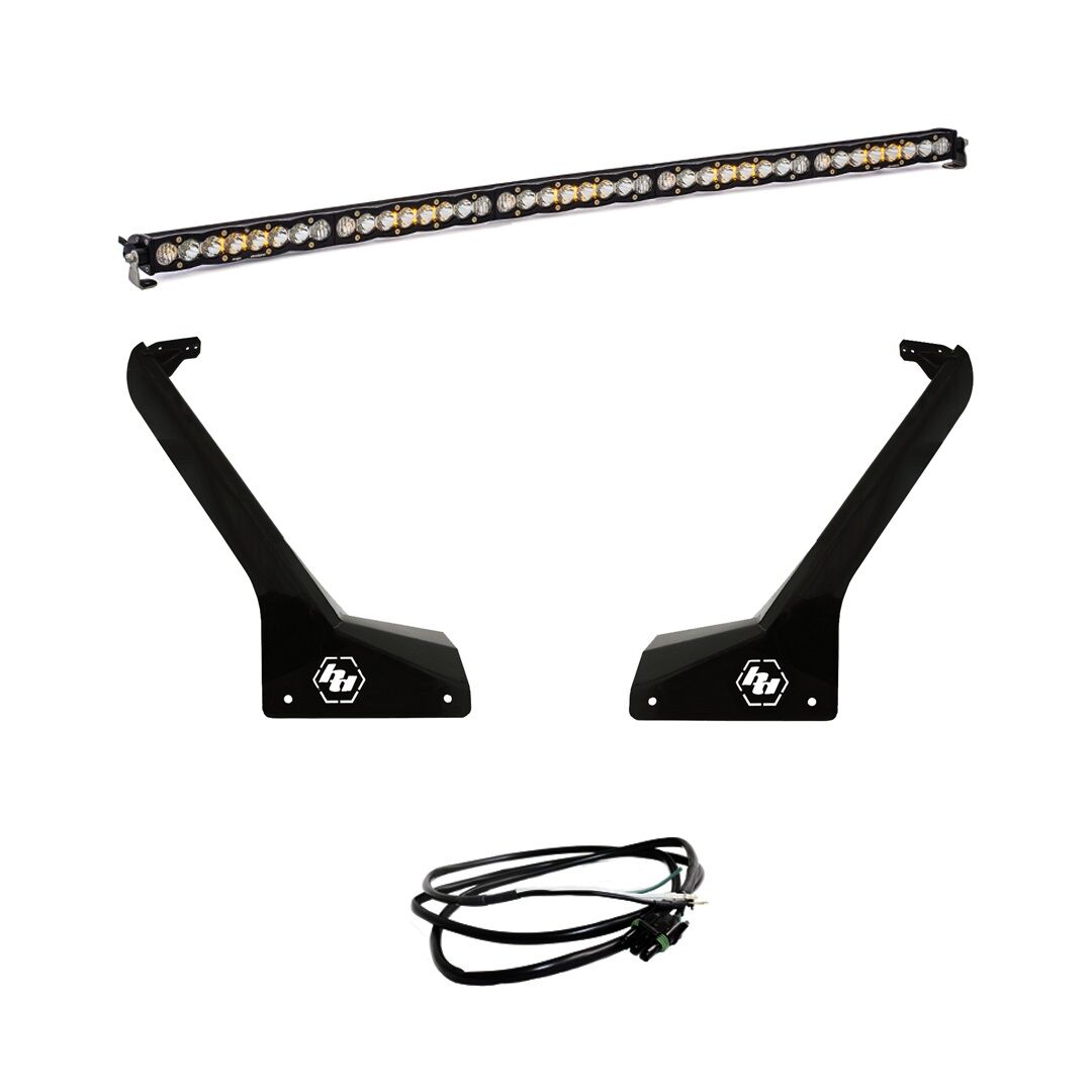 Jeep JL/JT Roof Bar LED Light Kit 50 Inch S8 w/Upfitter by Baja Designs - 447665UP