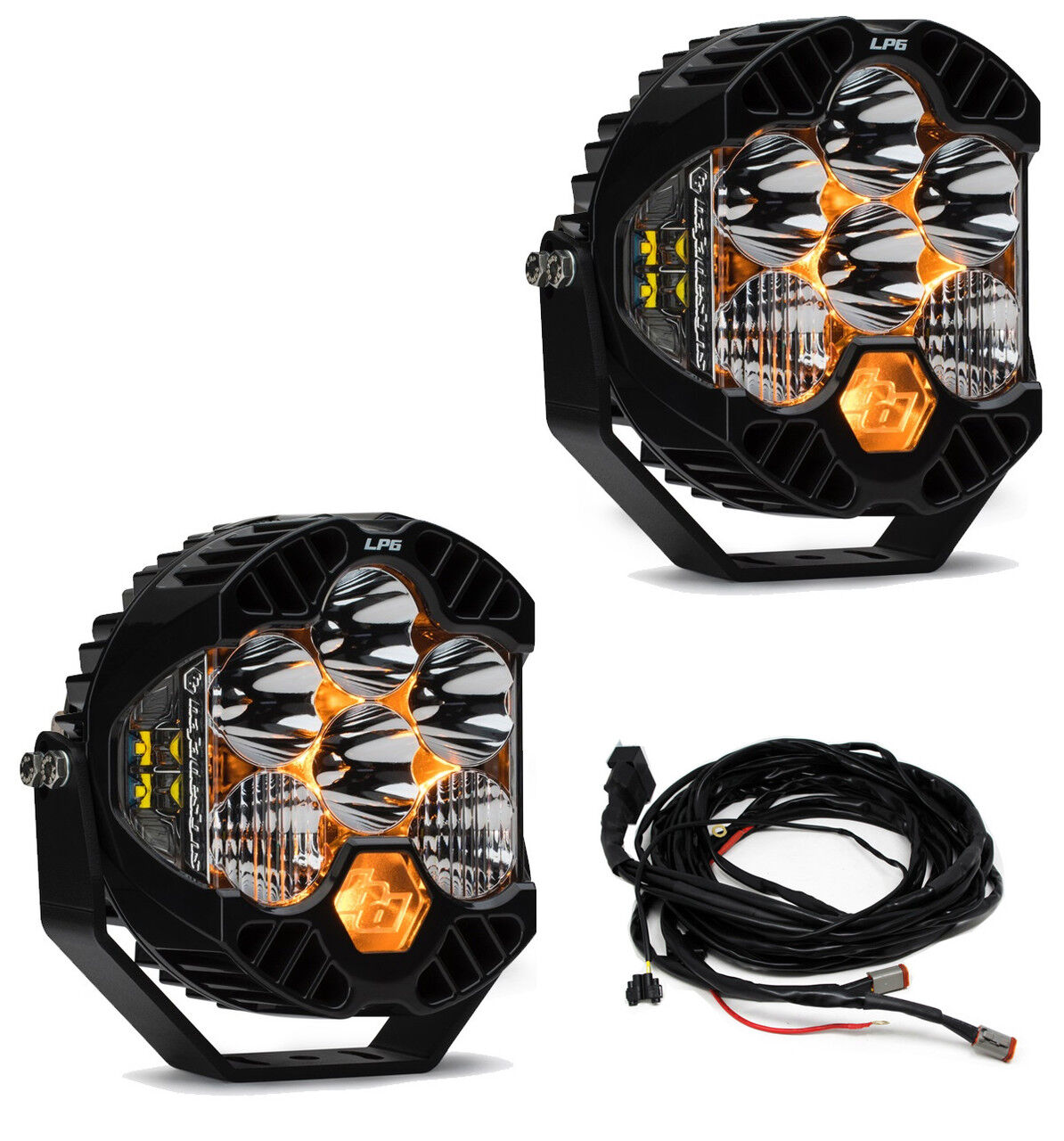 Jeep JL/JT Rubicon Steel Bumper LED Light Kit LP6 w/Upfitter by Baja Designs - 447671UP