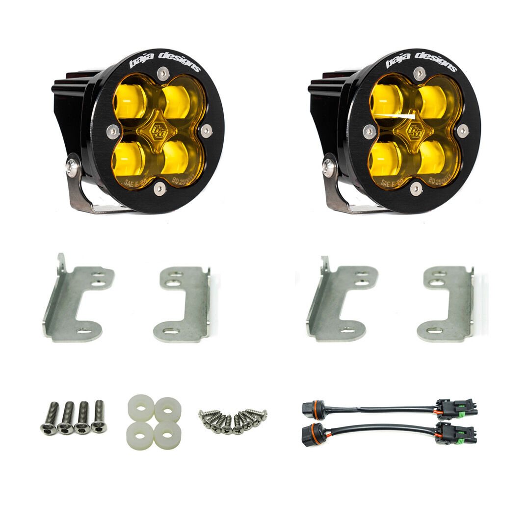 Jeep JL Fog Pocket Kit For 18-20 Wrangler JL Sahara Squadron Baja Amber Lens SAE FPK by Baja Designs - 447735