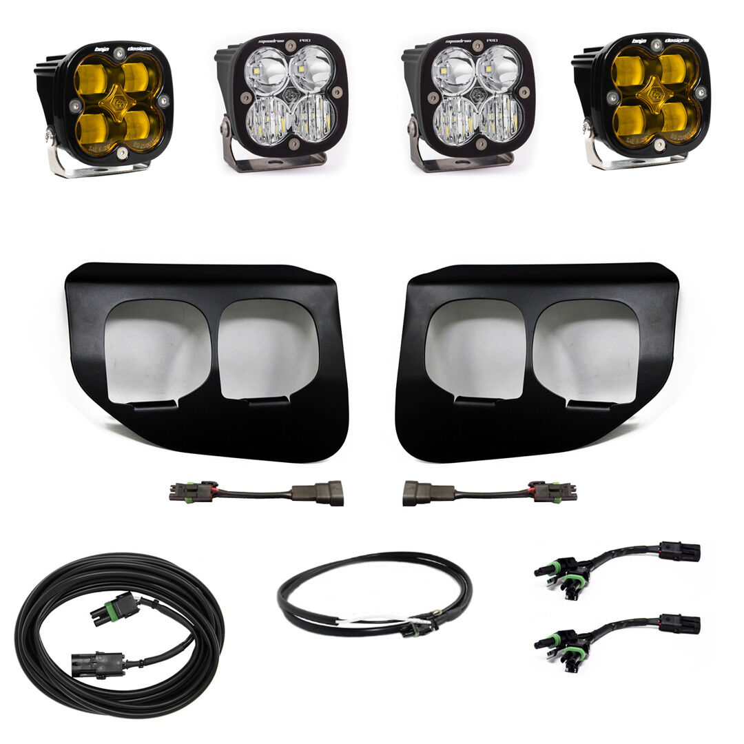 Ford Super Duty (20-22) Fog Lights FPK Baja Amber SAE/Pro DC by Baja Designs w/Upfitter by Baja Designs - 447737UP