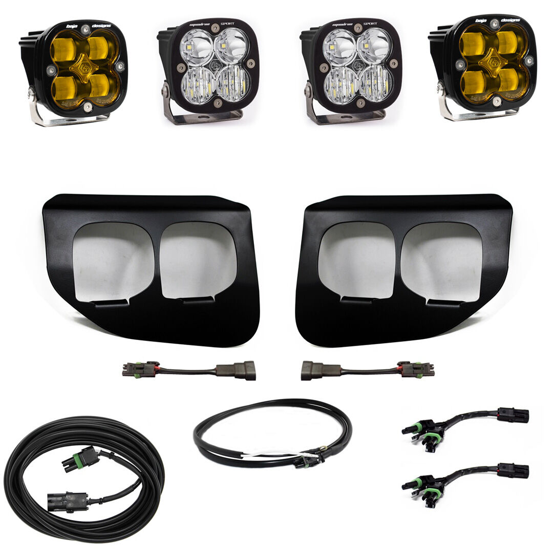 Ford Super Duty (20-22) Fog Lights FPK Baja Amber SAE/Sport DC by Baja Designs w/Upfitter by Baja Designs - 447739UP