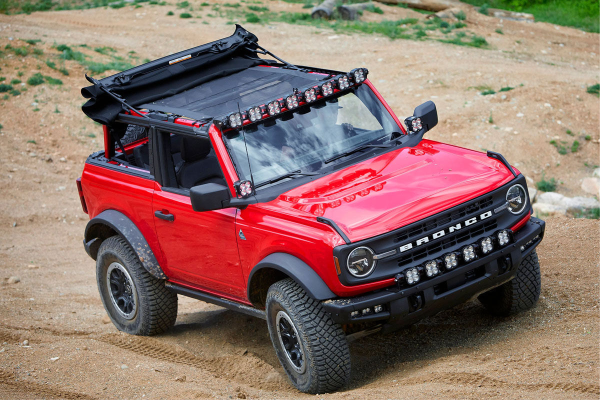 Bronco Roof Light Bar Kit 21-Up Ford Bronco 8 XL Linkable w/Upfitter by Baja Designs