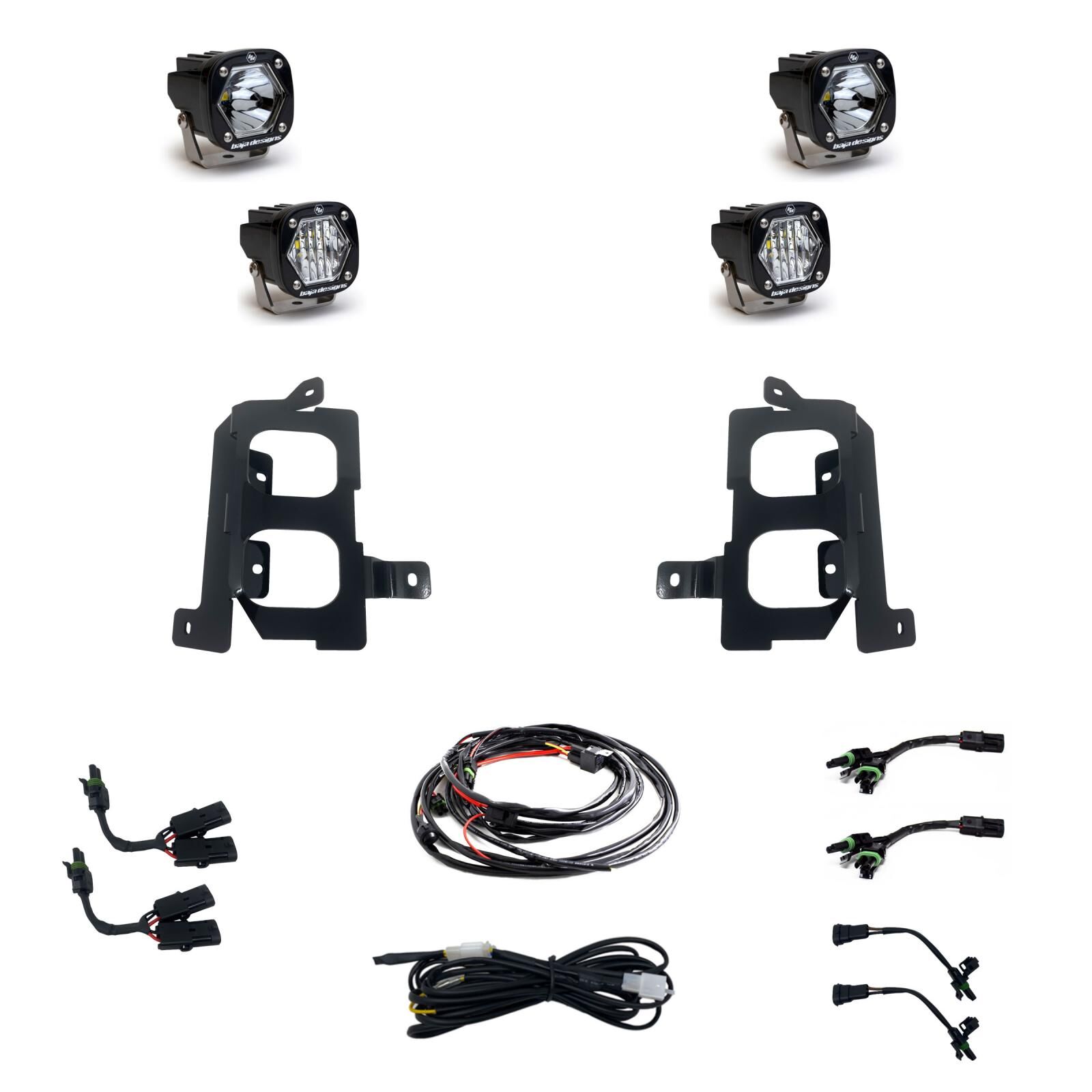 GMC 2500/3500 20-On Clear Spot/Clear W/C Fog Pocket Kit by Baja Designs - 447855