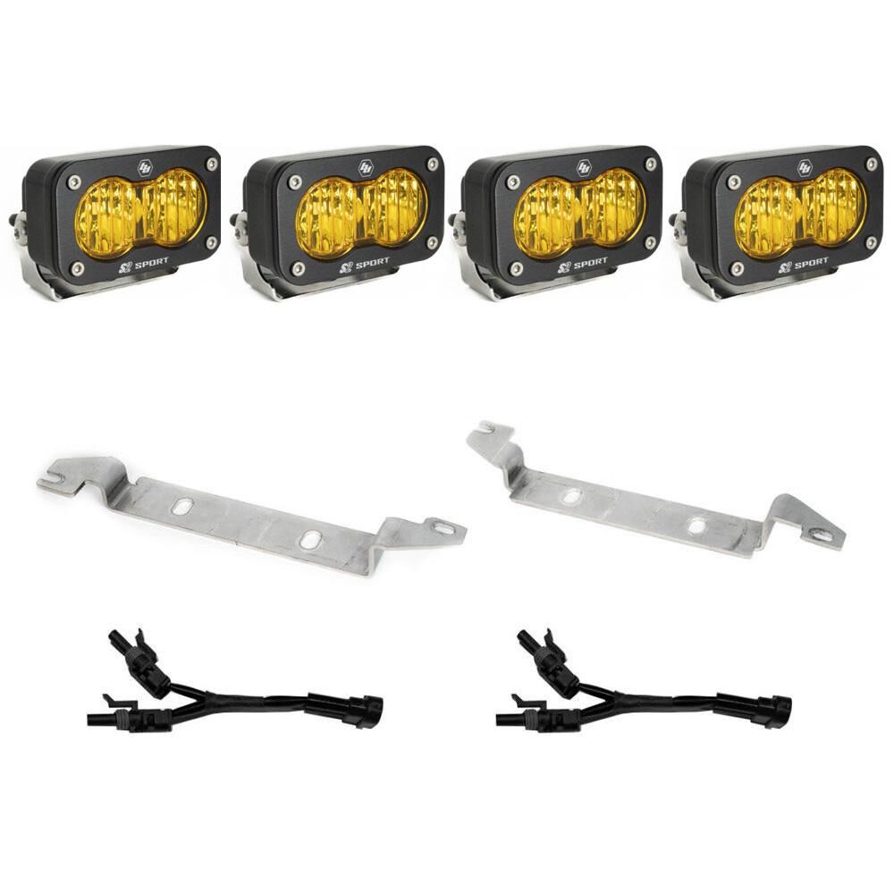 S2 Sport Fog Pocket Kit - 22-Present Toyota Tundra (Wide Cornering; Baja Amber) by Baja Designs - 448081