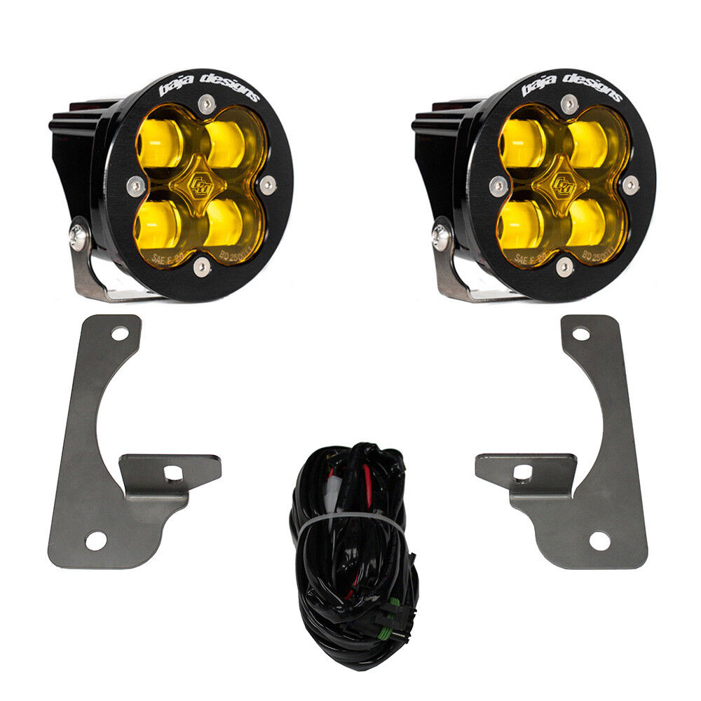 Jeep JK Squadron-R SAE Fog Pocket Light Kit Premium Bumper (Baja Amber)-Jeep 2007-09 Wrangler JK by Baja Designs - 448145