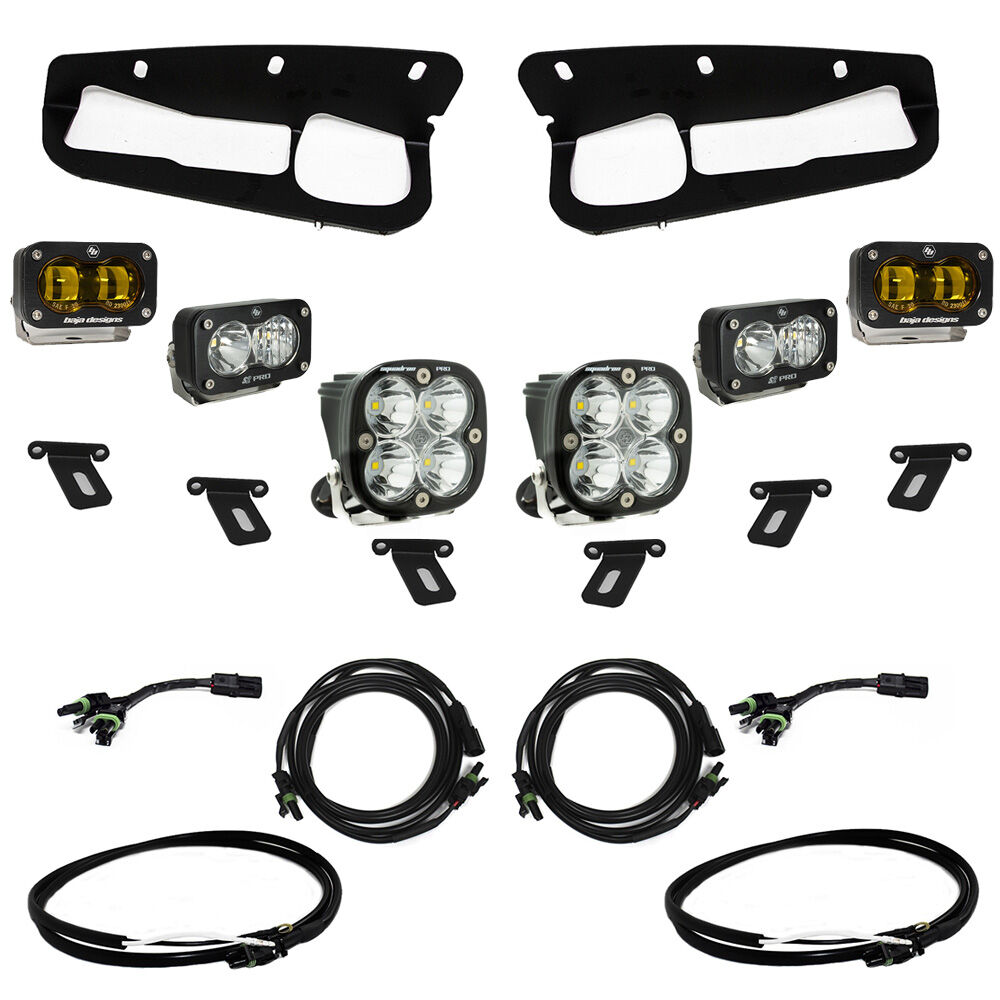Ford Bronco (21-Present) S2 SAE Baja Amber FPK Pro w/Upfitter Wiring Harness for OEM Steel Bumper by Baja Designs - 448179UP