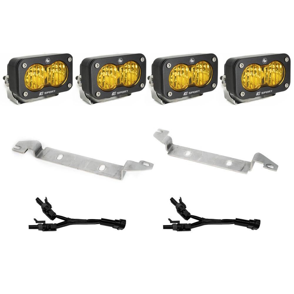 S2 Sport Dual Fog Pocket Light Kit - 24-Present Tacoma (Wide Cornering; Baja Amber) by Baja Designs - 448259