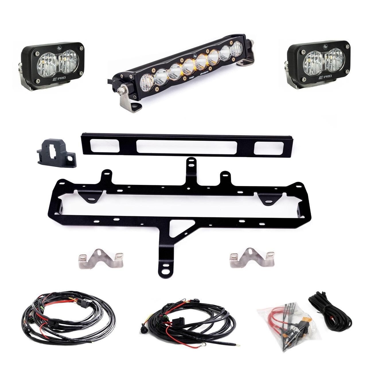 Toyota S8 10 inch Light Bar S2 Pro Grille Conversion Light Kit 2024-On Toyota Tacoma Clear by Baja Designs - 448262