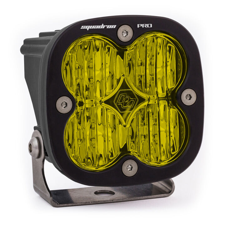 LED Light Pod Black Baja Amber Lens Wide Cornering Pattern Squadron Pro by Baja Designs - 490015