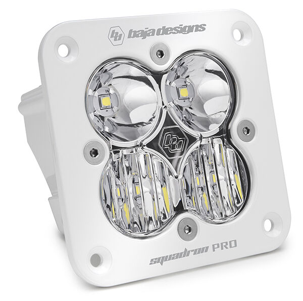 Flush Mount LED Light Pod White Clear Lens Driving/Combo Pattern Squadron Pro by Baja Designs - 491003WT