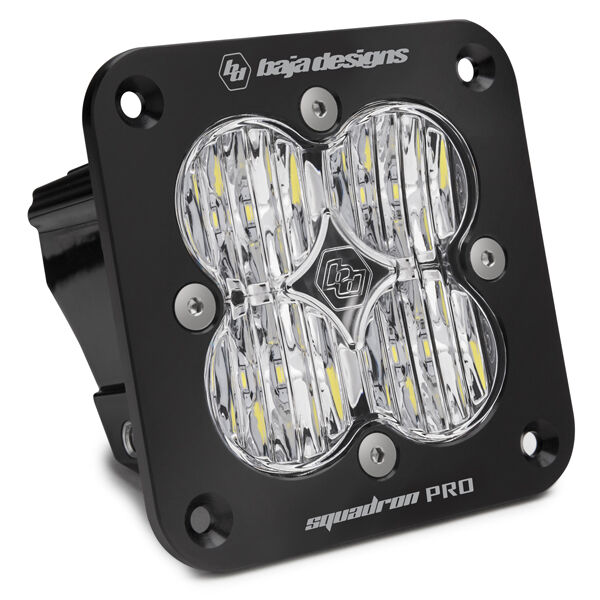 Flush Mount LED Light Pod Black Clear Lens Wide Cornering Pattern Squadron Pro by Baja Designs - 491005