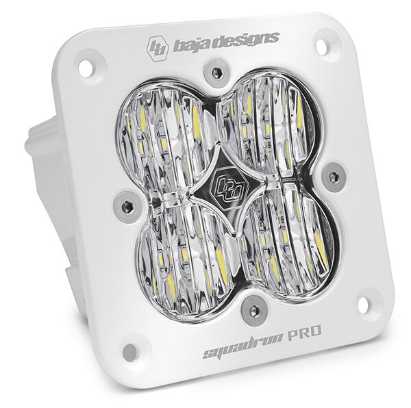 Flush Mount LED Light Pod White Clear Lens Wide Cornering Pattern Squadron Pro by Baja Designs - 491005WT