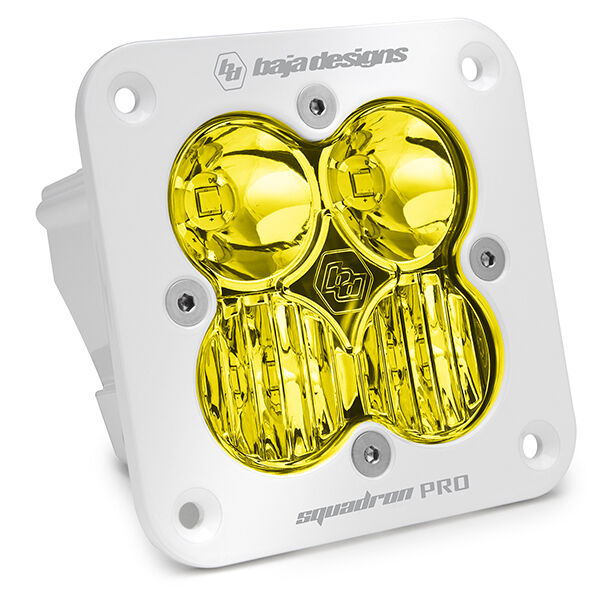Flush Mount LED Light Pod White Baja Amber Lens Driving/Combo Pattern Squadron Pro by Baja Designs - 491013WT