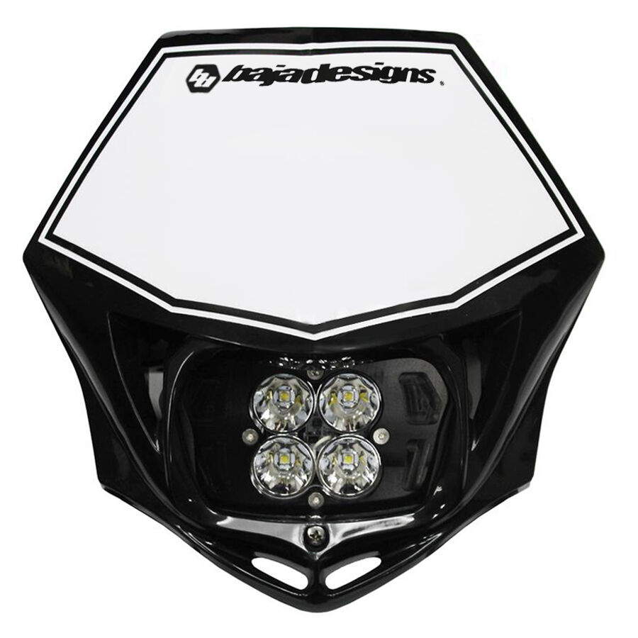 Motorcycle Headlight A/C LED Race Light Black Squadron Pro by Baja Designs - 497001BKAC