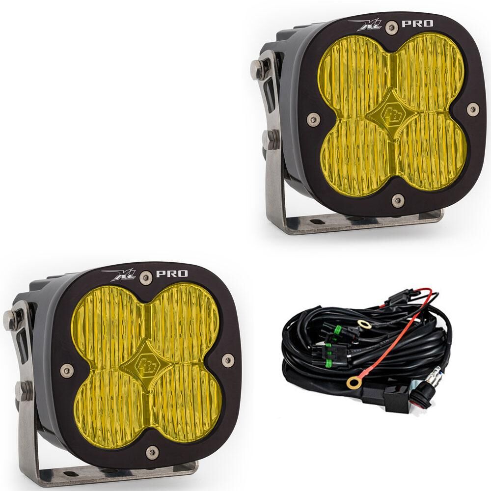 LED Light Pods Baja Amber Lens Wide Cornering Pattern Pair XL Pro Series by Baja Designs - 507815
