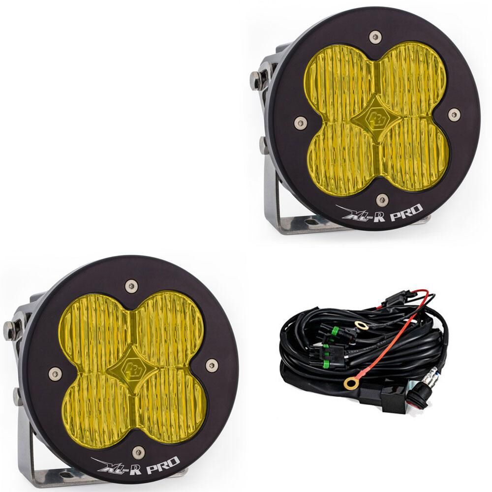 LED Light Pods Baja Amber Lens Wide Cornering Pattern Pair XL R Pro Series by Baja Designs - 537815
