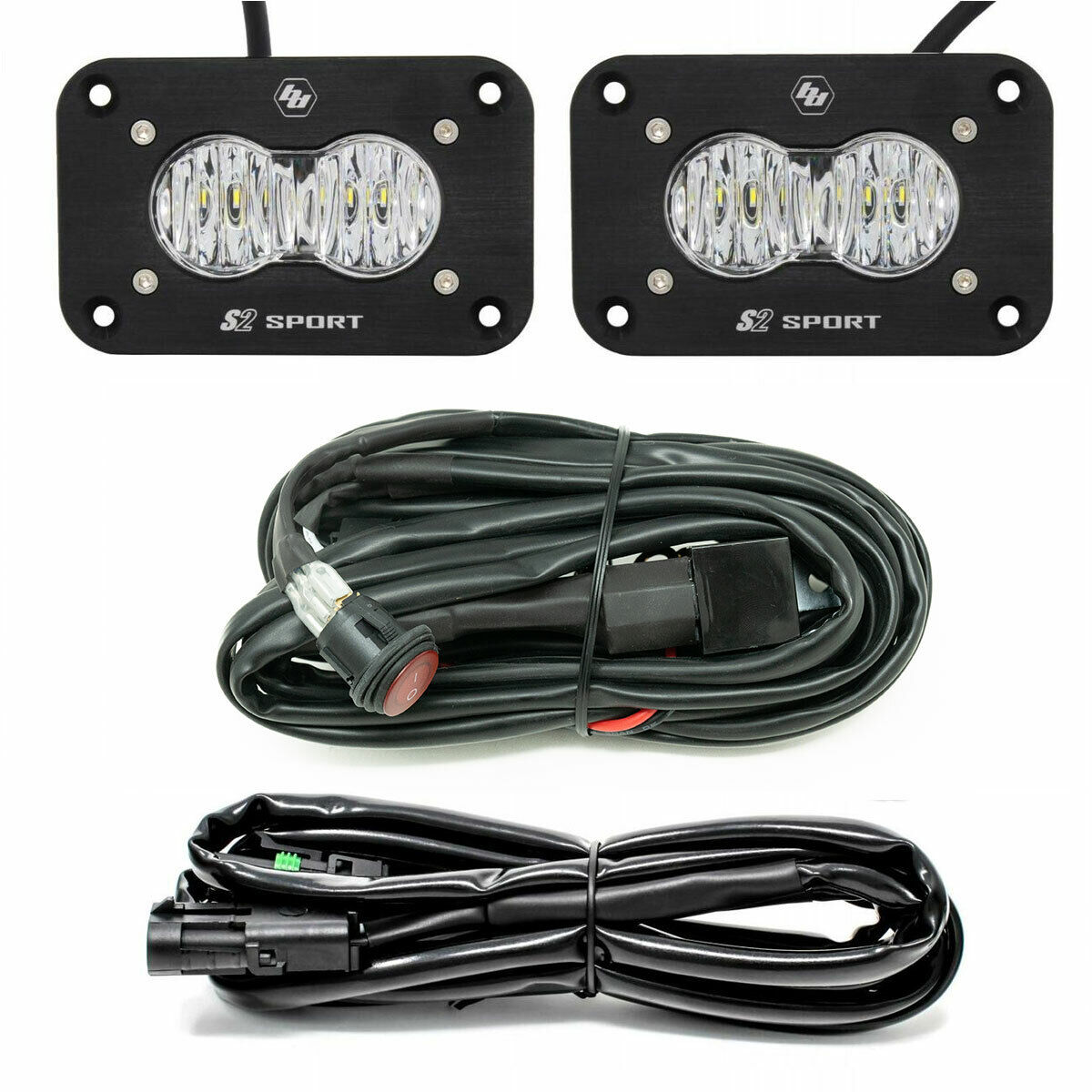 LED Work Light Clear Lens Wide Cornering Pattern Flush Mount Kit S2 Sport by Baja Designs - 547807
