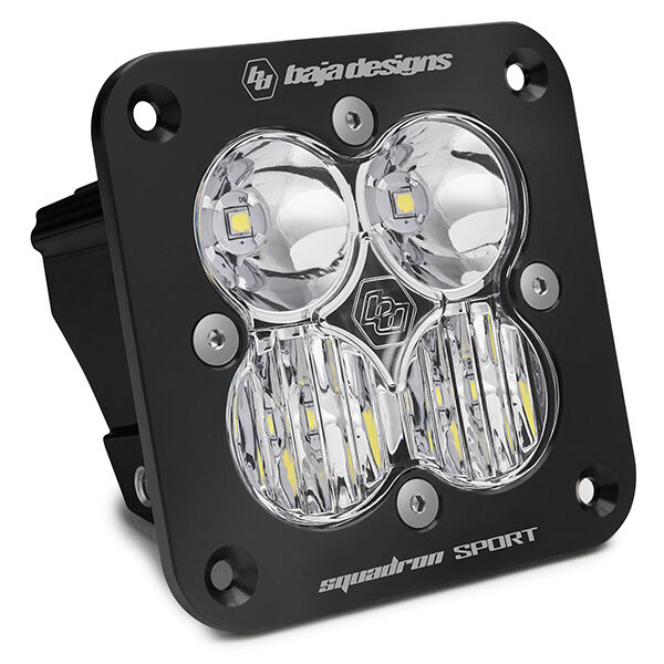 Flush Mount LED Light Pod Black Clear Lens Driving/Combo Pattern Squadron Sport by Baja Designs - 551003