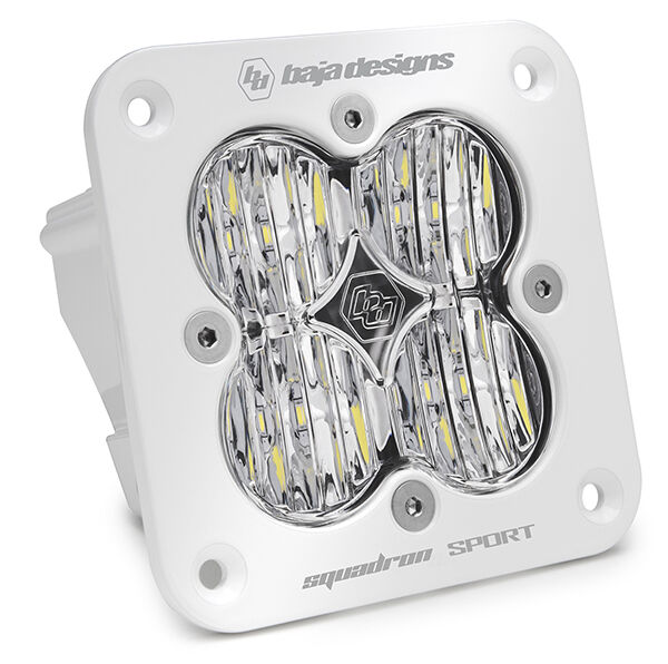 Flush Mount LED Light Pod White Clear Lens Wide Cornering Pattern Squadron Sport by Baja Designs - 551005WT