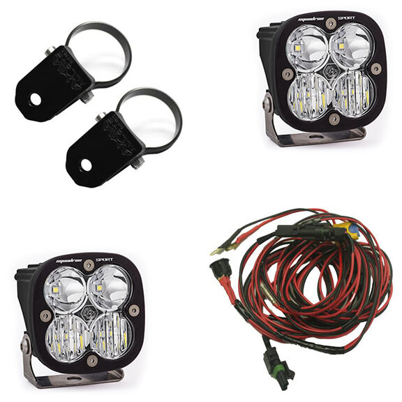 Polaris LED Light Pods 2 Inch Harness A Pillar Mounts Kit Squadron Sport by Baja Designs - 557102