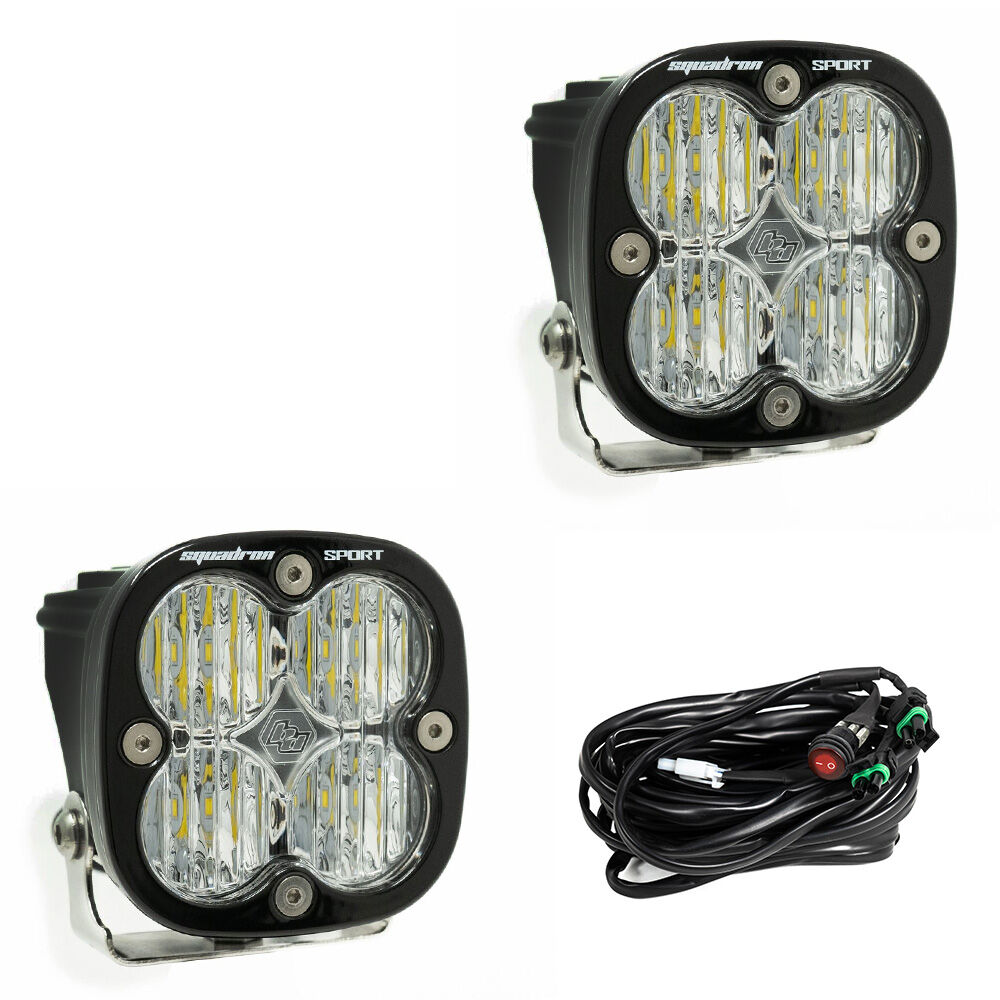 LED Light Pods Clear Lens Wide Cornering Pair Squadron Sport by Baja Designs - 557805