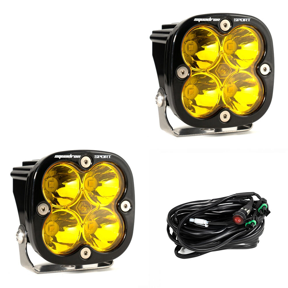 LED Light Pods Baja Amber Lens Spot Pair Squadron Sport by Baja Designs - 557811