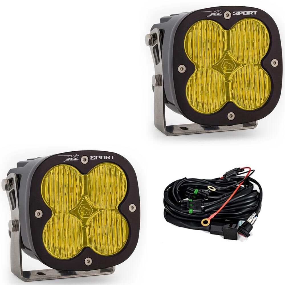 LED Light Pods Baja Amber Lens Wide Cornering Pattern Pair XL Sport Series by Baja Designs - 567815